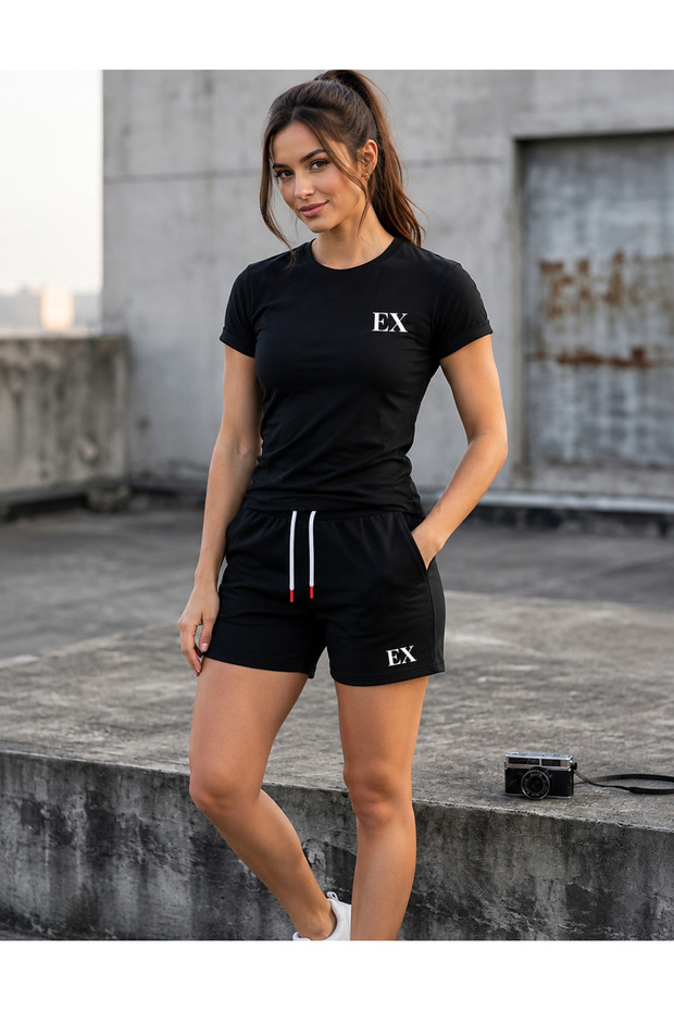 T-Shirt Shorts 2-Piece Combination Thin Summer Sweat-Absorbing Ex Printed Women's / Men's Unisex Model