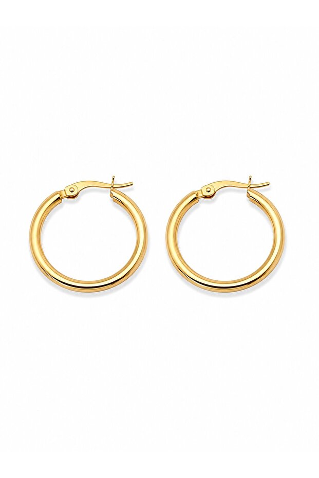 316L Steel Gold Color 28 mm Hoop Earrings