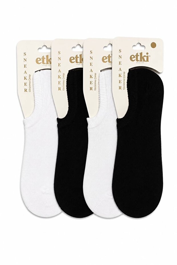 Women's Sneakers Socks 4-Piece Cotton Bamboo Invisible Socks Anti-Sweat Flexible Daily Ballet Socks Sneaker Socks Solid Color Socks Et1228-Sb