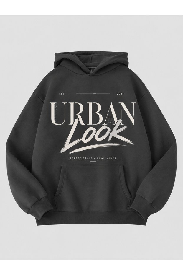 Unisex Oversize Hooded Hoodie Sweatshirt – Premium Cotton, Casual Streetwear, Basic Dark Gray