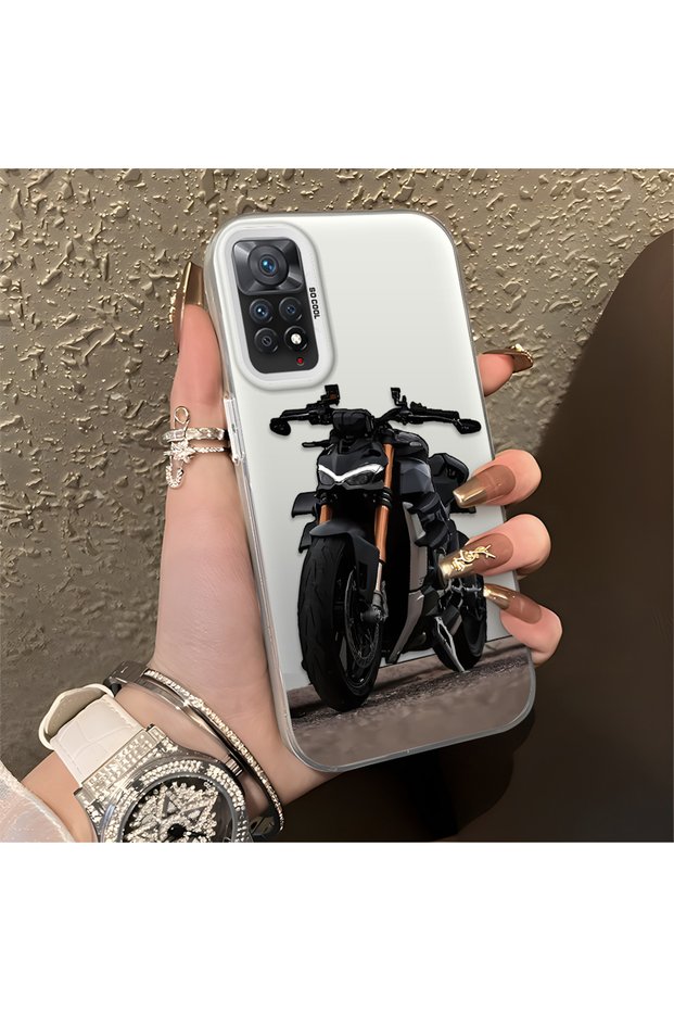 Redmi Note 12 Pro 4g Compatible Cool Sport Motorbike Printed Matte Quality Soft Silicone Case