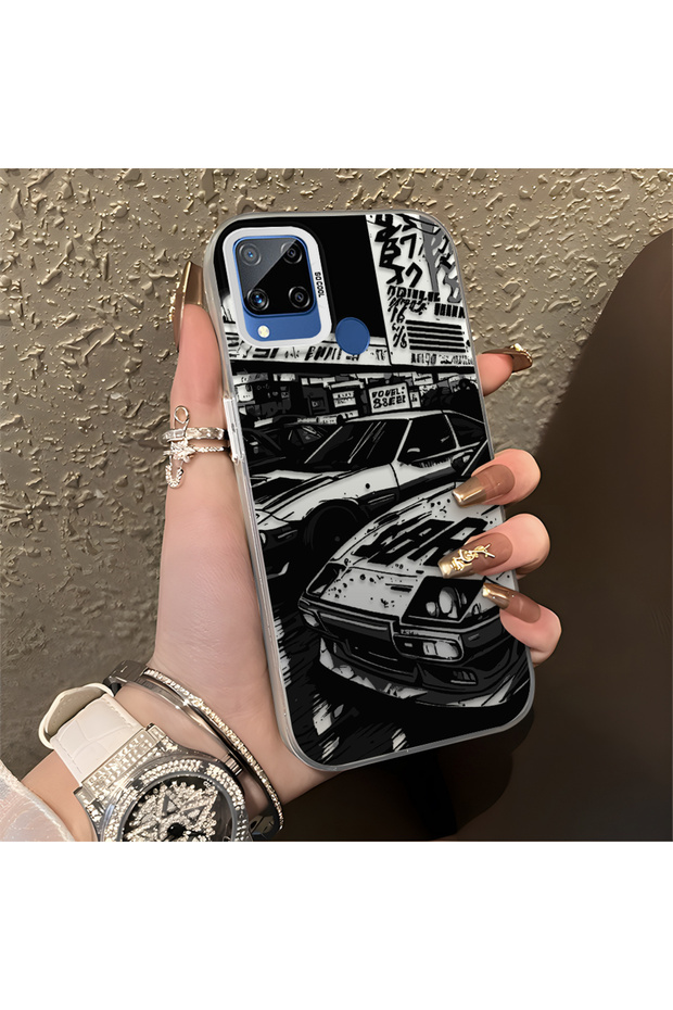 Realme C15/C25/C25S Compatible Manga Drawing Classic Car Plain Printing Quality Silicone Case