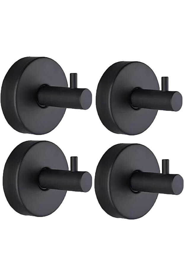 4-Pack Waterproof Vacuum Suction Cup Wall Hooks (black, 6x6x5.5cm).