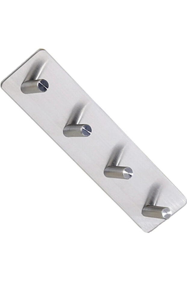 High-performance adhesive hooks: Stainless steel wall hooks (4-pack)