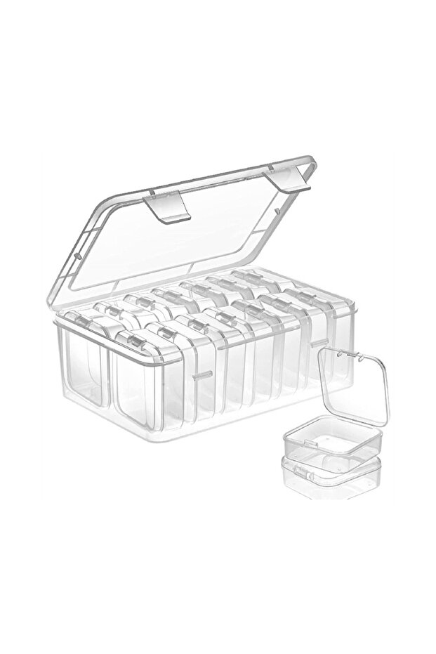 Small storage boxes with lids, transparent small boxes, mini empty boxes