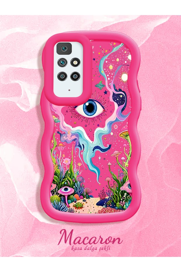 Redmi 10 4g Compatible Colorful Psychedelic Eye Mushroom Drawing Flat Print Case