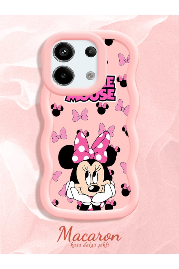 Poco X6 5g Compatible Wavy Frame Mouse Cartoon Patterned Quality Silicone Phone Case