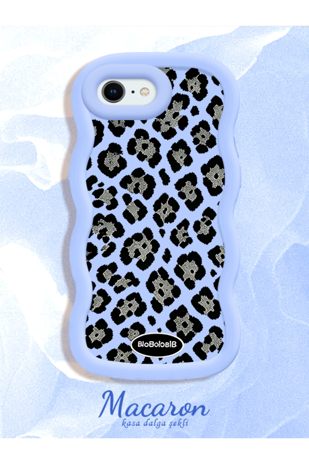 iPhone 6 Plus/6S Plus Compatible Wavy Frame Leopard Print High Quality Silicone Phone Case