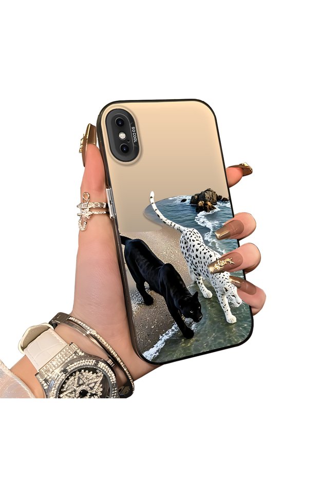 iPhone XS Max Compatible Hard Acrylic Back Silicone Edge Lens Protection Case