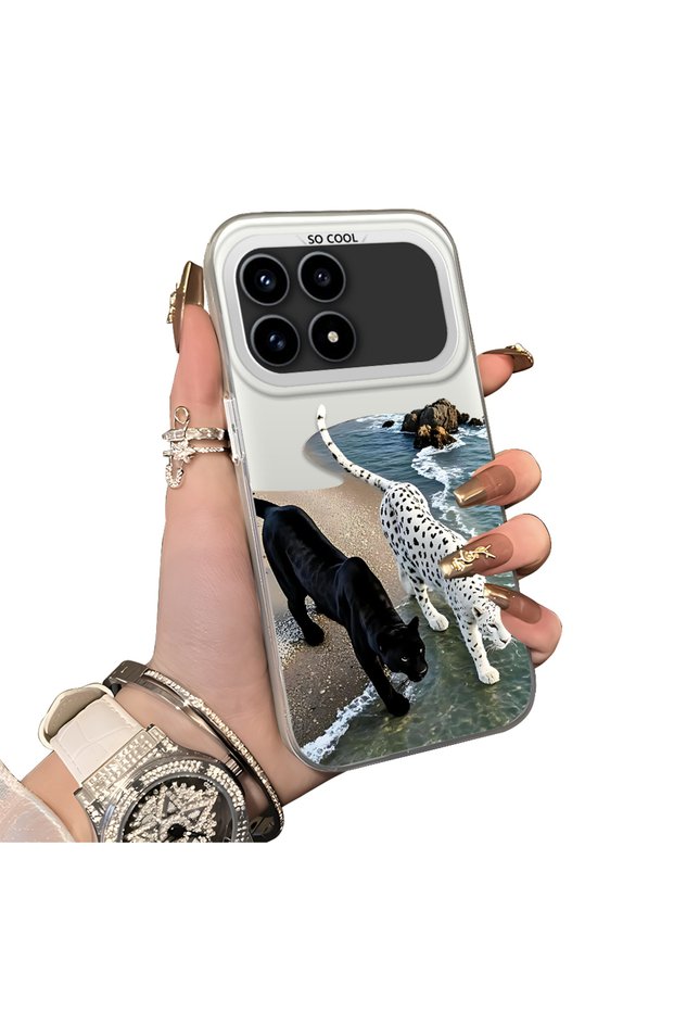 Xiaomi Poco F8 Pro 5g Compatible Hard Acrylic Back Silicone Edge Lens Protection Case