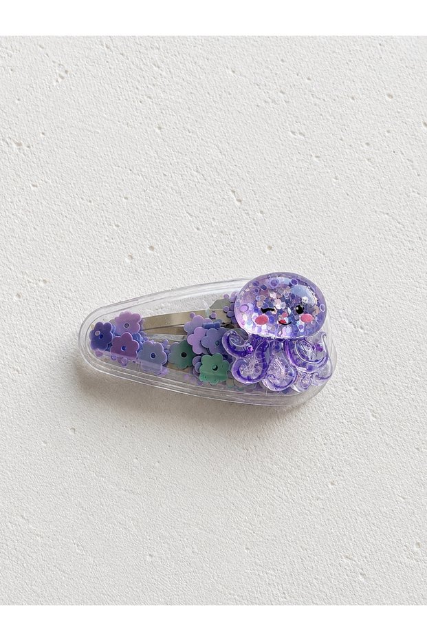 Purple Jellyfish Inside Sequined Softshell Soft Snap Fastener Baby/Child Buckle