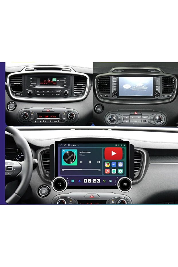 Kia sorento android screen diamond dual knob model 2015-2020,8gb ram 128 gb rom wireless carplay android auto reverse camera included ahd