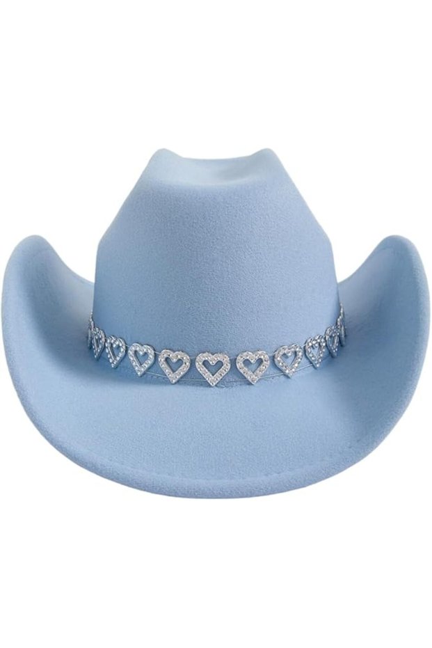 Women's Western Cowboy Hat with Rhinestones and Wide Brim