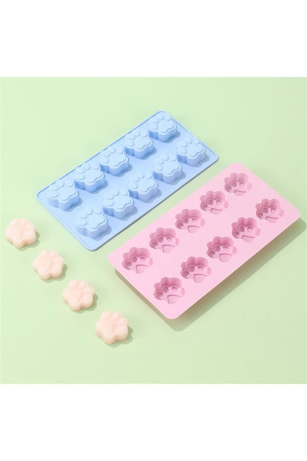 2-Piece Silicone Dog Paw Molds, Chocolate Candy Jelly Molds