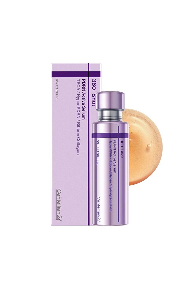 360º Shot PDRN Active Serum - Korean Firming Treatment | Ampoule with Ribbon Collagen and Hyaluronic Acid for Deep Hydration, Elasticity and Smooth-Looking Skin, 1.69 fl oz