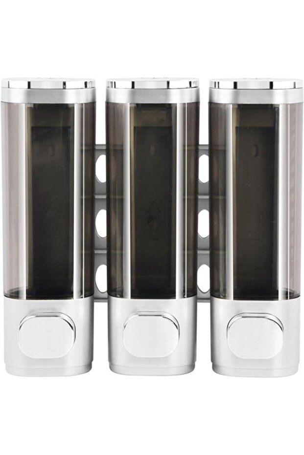 Wall-Mounted Soap Dispenser - 3 x 300 ml - Silver