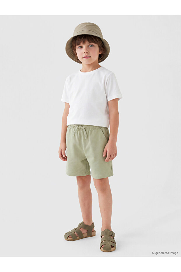 Two Mt Shop Quality Lcw Kids Green 2 Thread Flat Standard & Regular Boys' Shorts