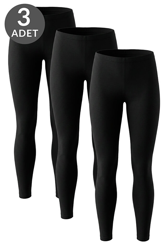Women's 3-Pack Cotton Lycra Long Tights 7217