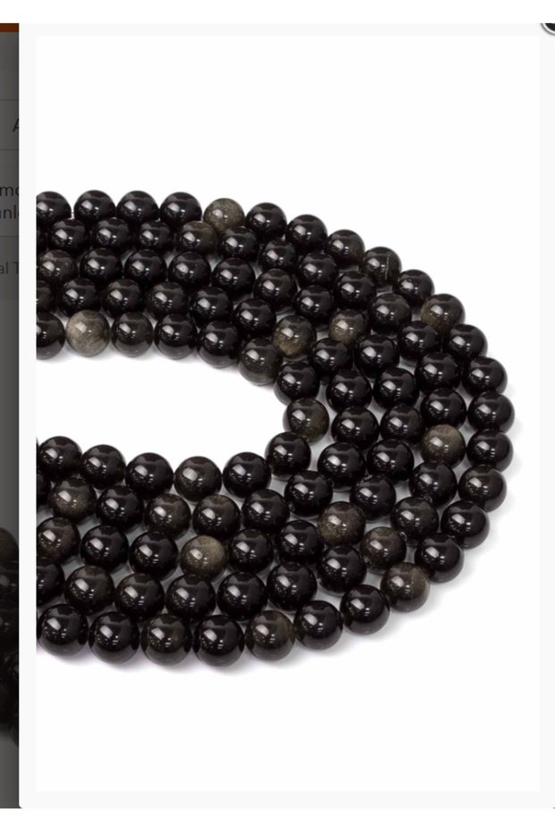 8 MM Obsidian Stone String