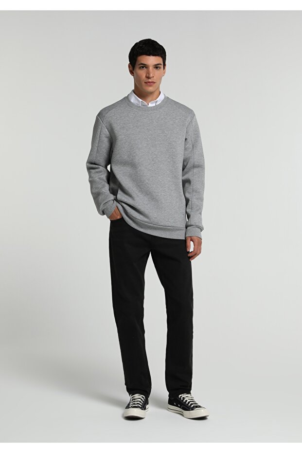 Slim Tapered Fit Men's Black Denim Jean Trousers