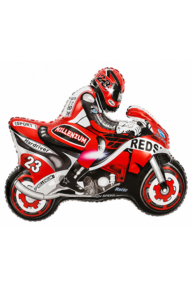 Red Motorcycle Foil Balloon