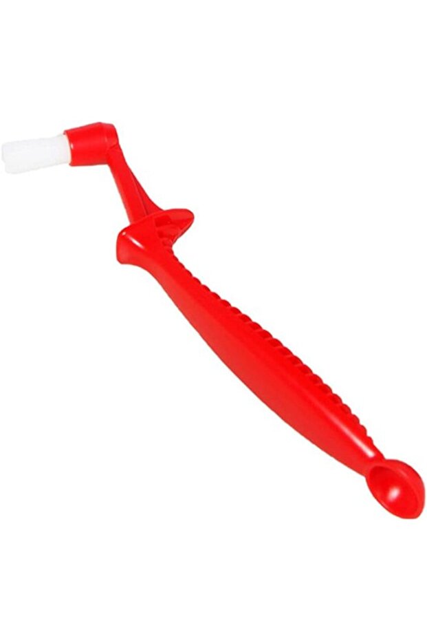 Espresso Machine Brush - Coffee Machine Cleaning Brush With Spoon - Group Main Brush - Coffee Machine Brush Cleaner - Red