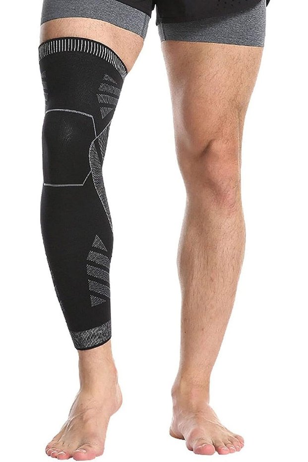 2-Pack Knee Braces for Sports, Basketball, Running, Support, Protection, Woven Knee Sleeves, Long Leg Protection, Compression Knee Braces, Size L
