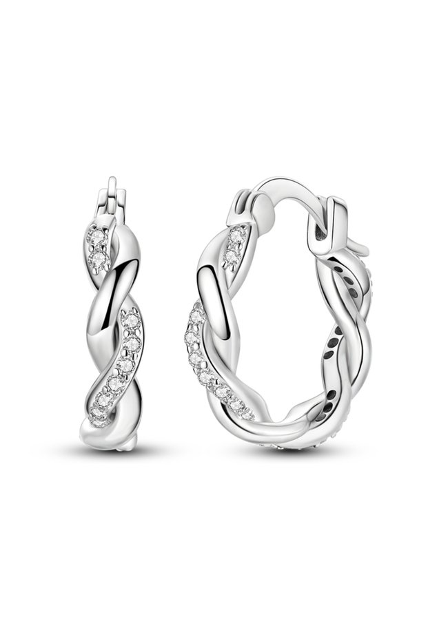 KTE304 Original 925 Sterling Silver Earrings Sparkling Minimalist Heart Hoop Earrings For Women Fema
