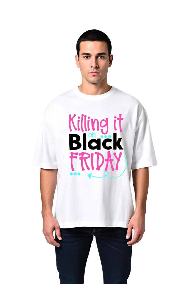 تي شيرت رجالي مطبوع عليه "I'm Done With Work On Black Friday" مقاس كبير