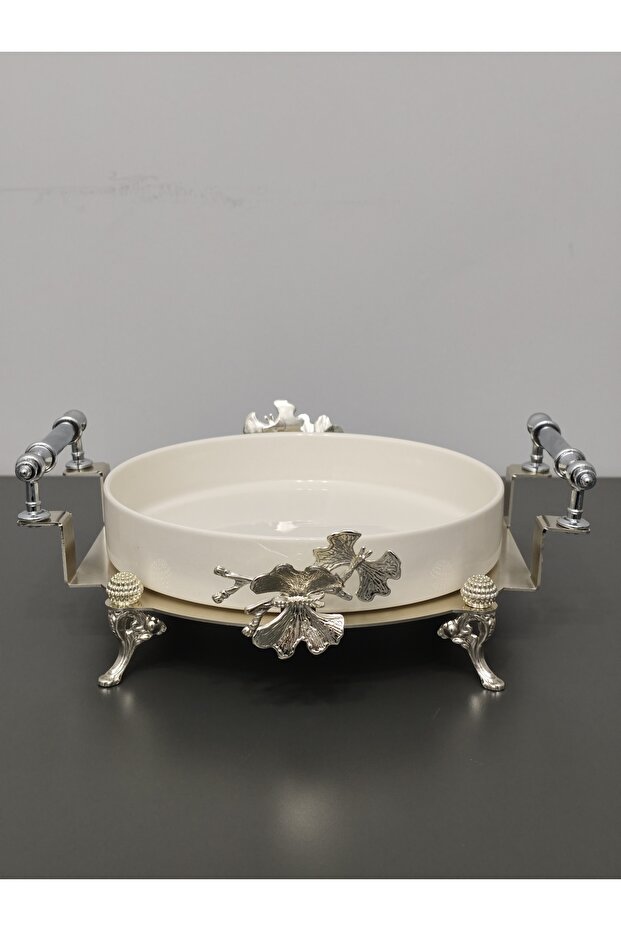 Special Laser-Cut Luxury Oven Bowl with Figures and Silver Details