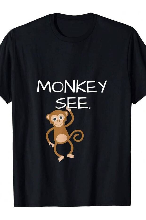 Watches Monkey Doing Fun Things-Shirt; Double-Sided-Shirt