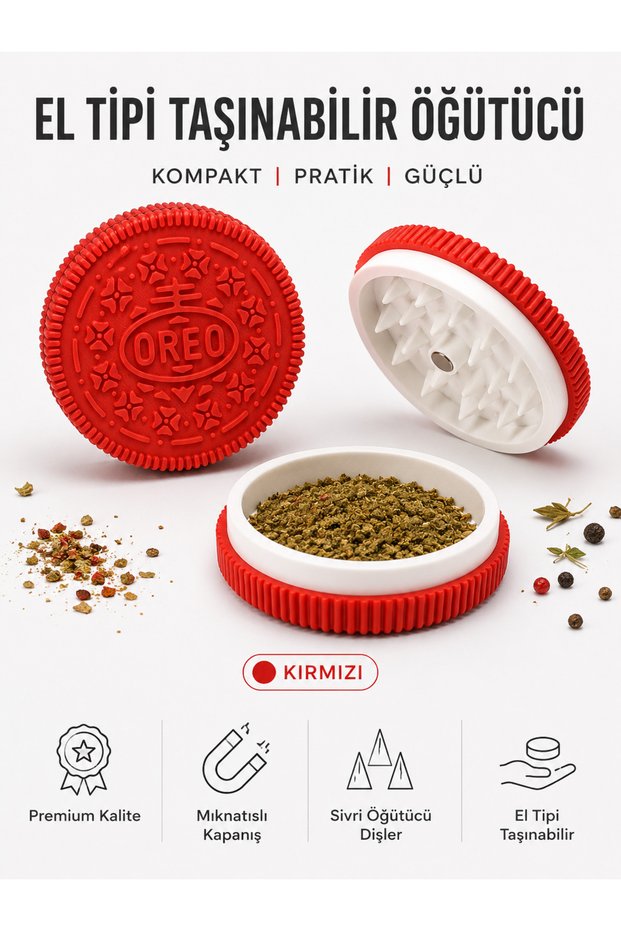 Biscuit Design Spice Grinder | Magnetic | Mini Handheld Portable Grinder