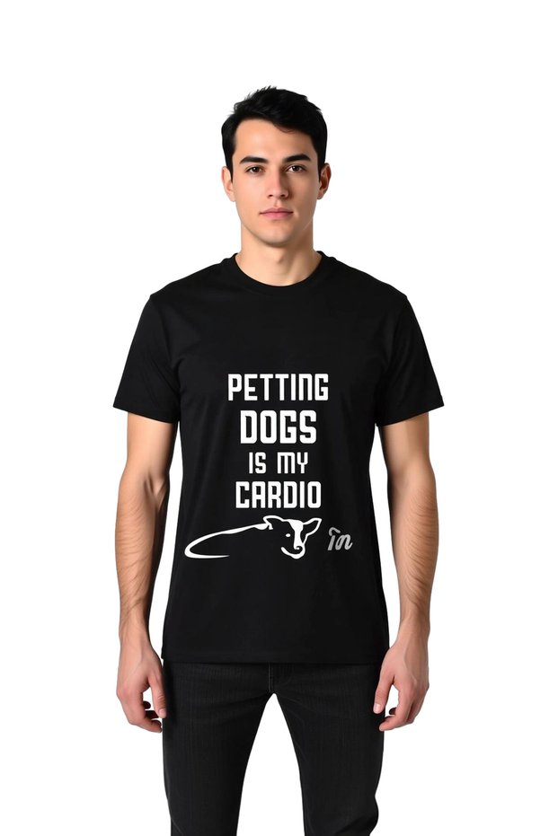 Men's Dog Love Printed T-Shirt 100% Cotton Short Sleeve Round Neck Relaxed Fit Casual Wear