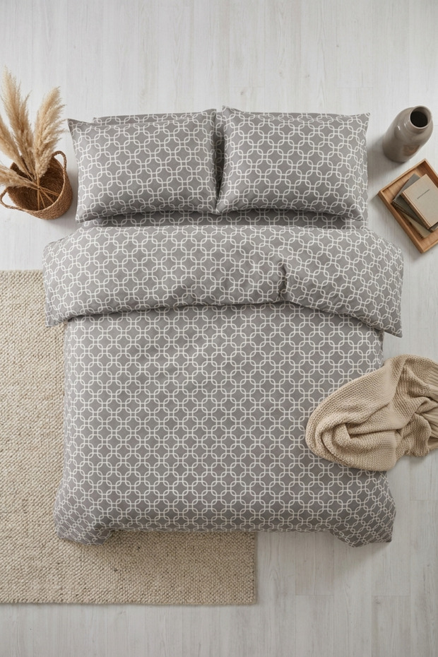 Linevra Cotton Double Bed | Elastic Sheet Bedding Set | Premium Series | Elasticized Sheet