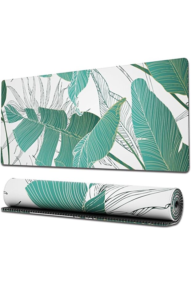 Large Gaming Mouse Pad with Stitched Edges, Minimalist Topographic Map Desk Mat, Extended XL Mousepa