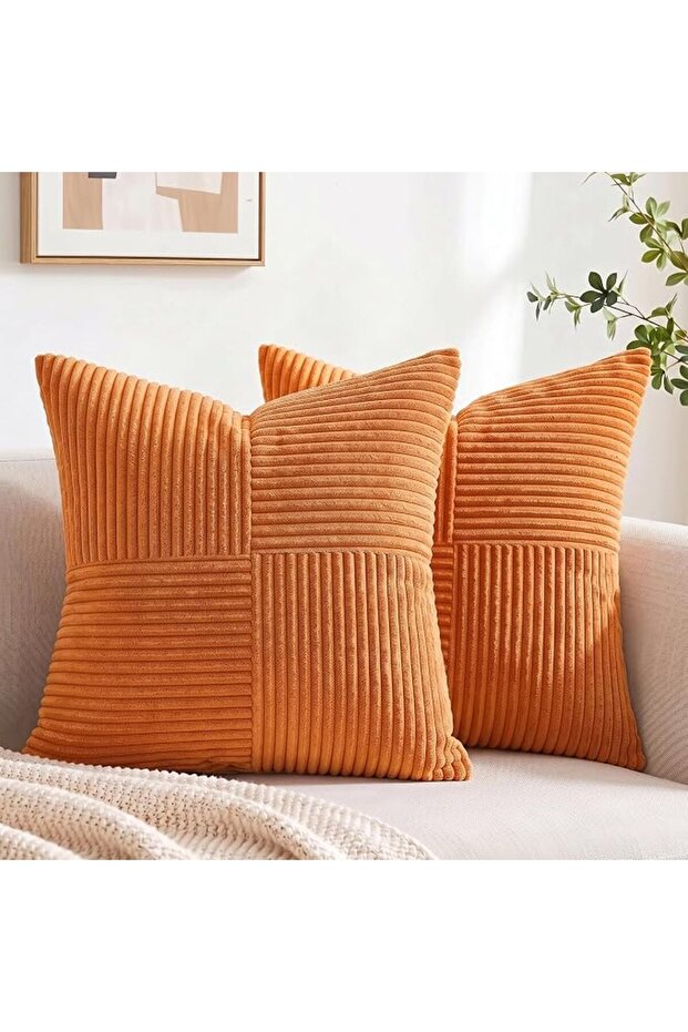 عبوتان من أغطية الوسائد الزخرفية بنمط بوهو ريفي مقاس 18×18 بوصة للأريكة والسرير، بتصميم ريفي