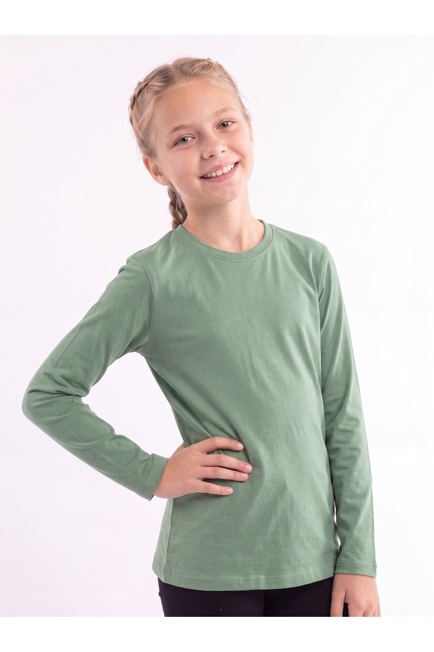 Girl's Basic Solid Color Long Sleeve Sweatshirt