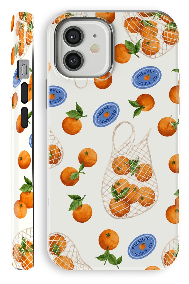 (Magsafe) iPhone 12 Oranges Double Layer Shiny Protect Phone Case