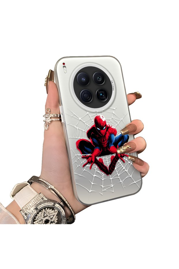 Tecno Camon 40 Premier 5g Compatible Silicone Edge Hard Back Case Couple Phone Case Spiderman Pattern