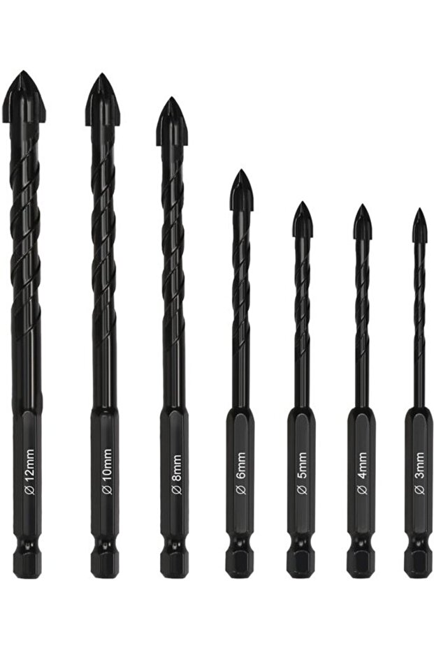 Tile drill bits 7pc universal for concrete/glass.