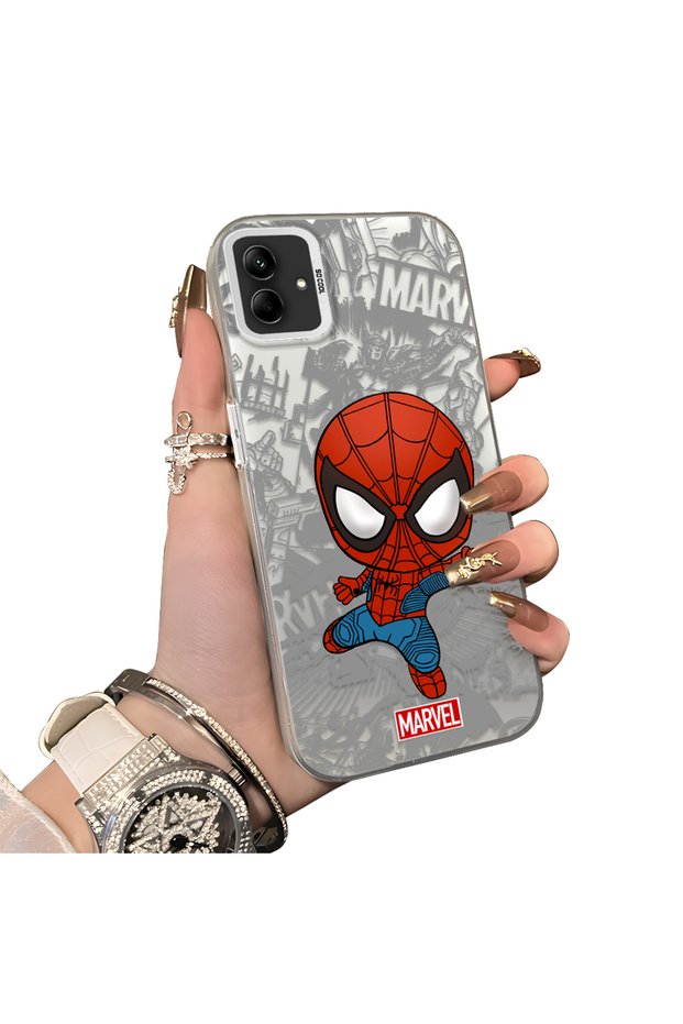 Samsung Galaxy A04E Compatible Spider Man Patterned Silicone Edge Hard Back Case Couple Phone Case