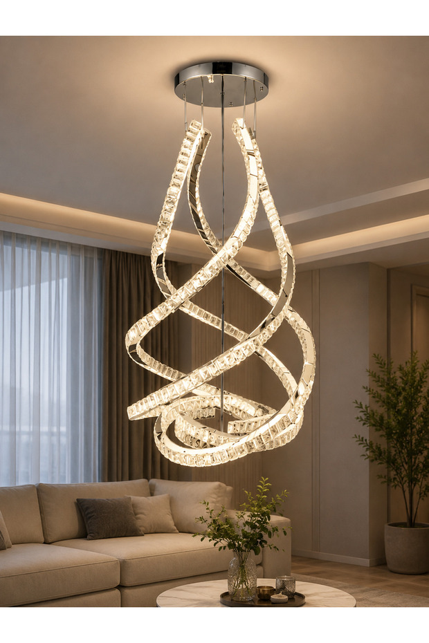 Kristal Dalga Led Avize
