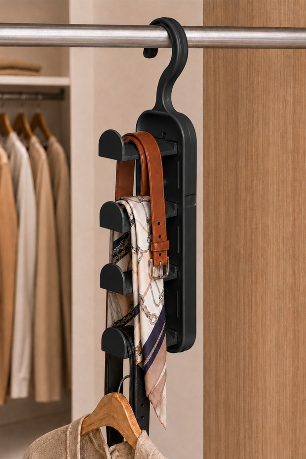 2-Pack Multi-Purpose Bag, Shawl, and Belt Hanger, Organizer, Closet Organizer, Behind-The-Door Hanger, and Adhesive Hanger