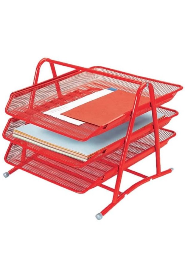 Gıpta F0002 3-Tier Red Movable Document Rack