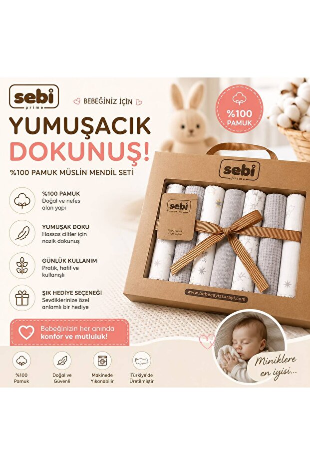 Prime 100% Cotton Muslin Mouth Wipes Set