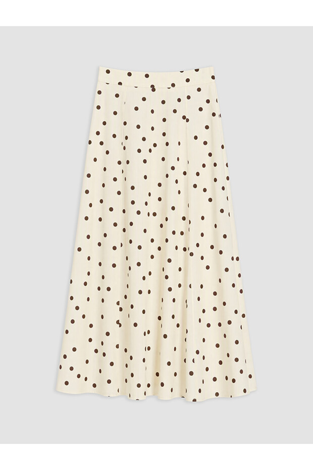 Lcw Modest Waist Zipper Polka Dot A-Line Skirt