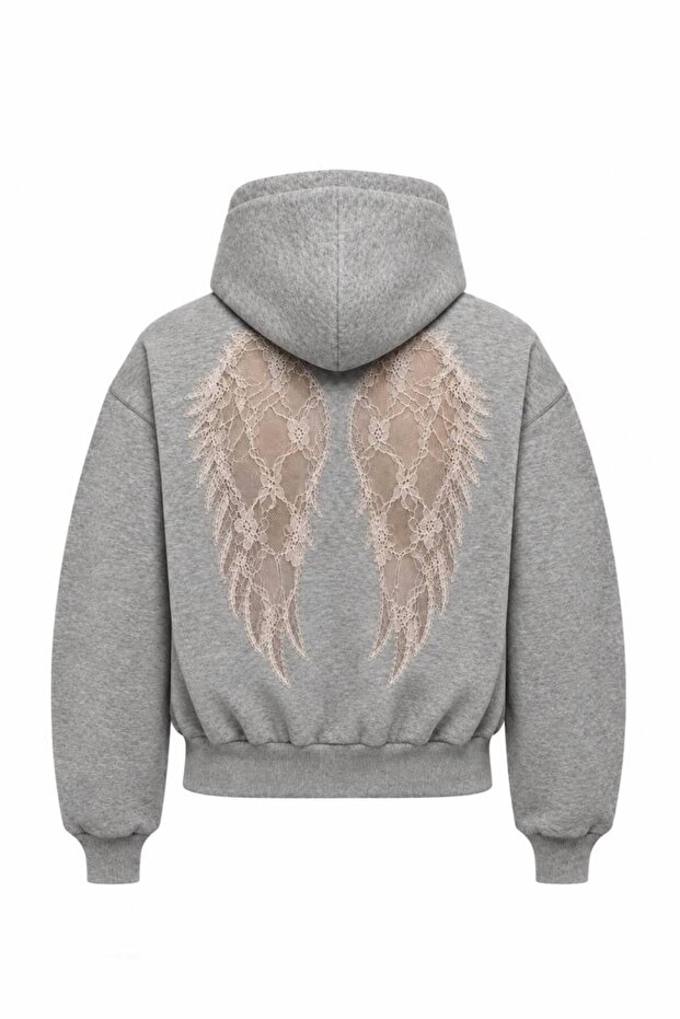 Wing Back Lace Wing Detail Sweatshirt
