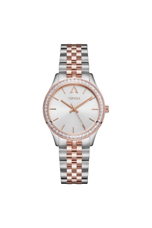 Women's Stainless Steel Watch, Silver & Rose Gold | Trnda-32mm