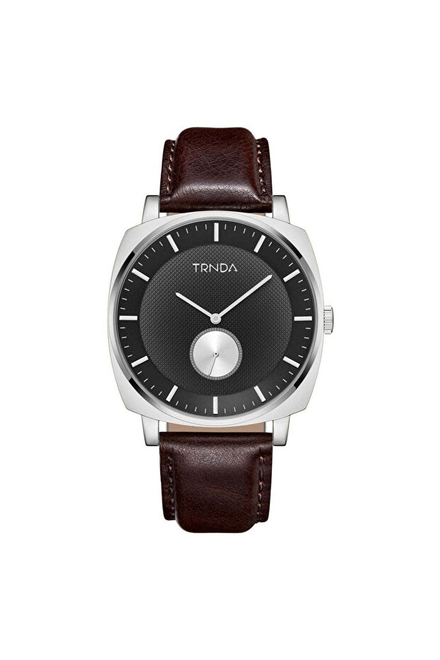 Men's Stainless Steel Watch, Brown Leather Band | Tr45mmss