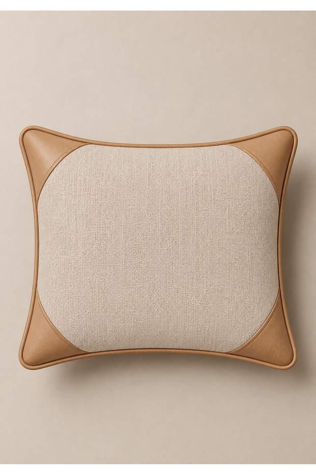 Duo Throw Pillow | Leather & Fabric | Design Your Own Color | Custom Color Options